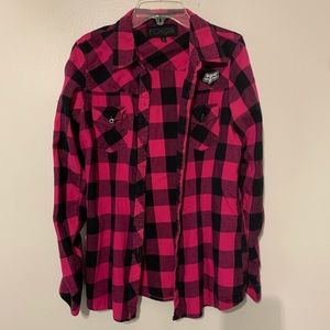 Fox Girls Plaid Button down
